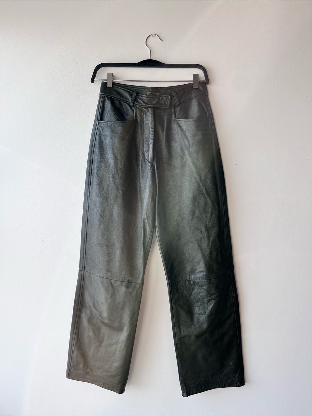 BEDOYA & SLY Dark Green Leather Pants